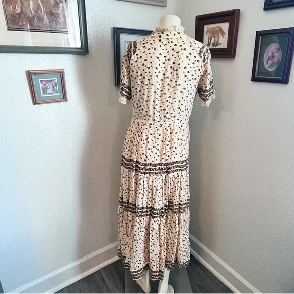 Free People Rare Feelings Floral Maxi Prairie Peasant Dress Small - Picture 7 of 14